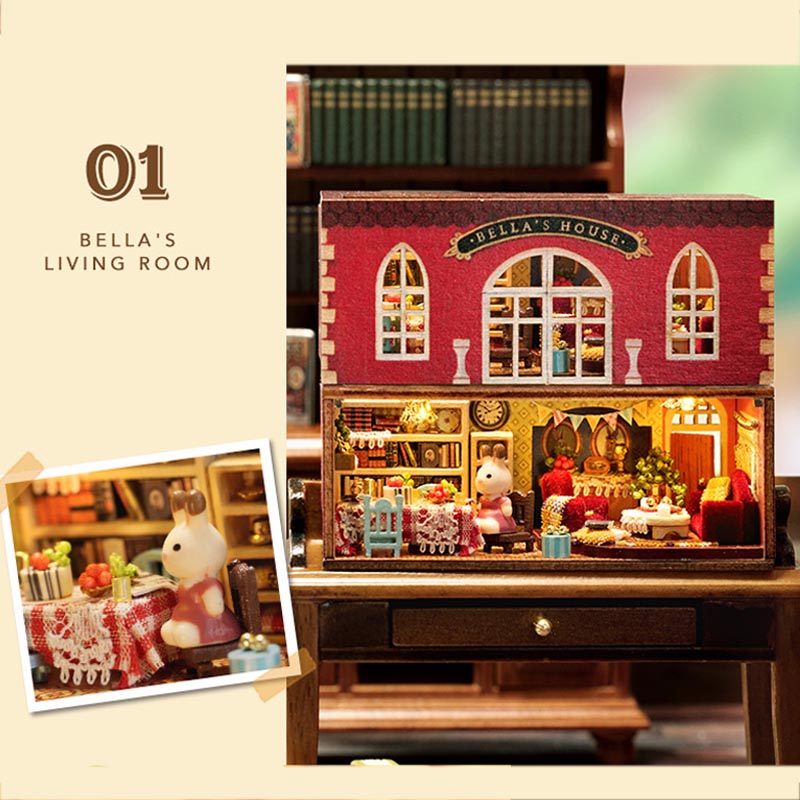 Little Rabbit Town | DIY Miniature House Kit 3D Wooden Model DIY Gift Puzzle