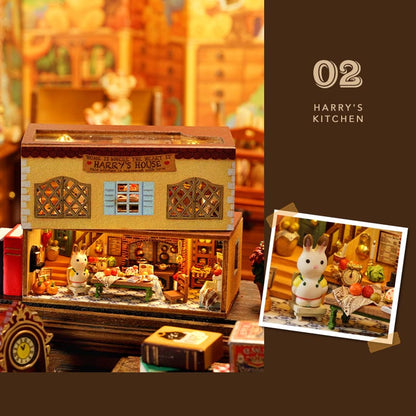 Little Rabbit Town | DIY Miniature House Kit 3D Wooden Model DIY Gift Puzzle