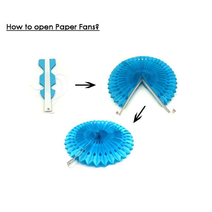 Paper Fans Decoration Set 20Pcs  BLACK-ORANGE