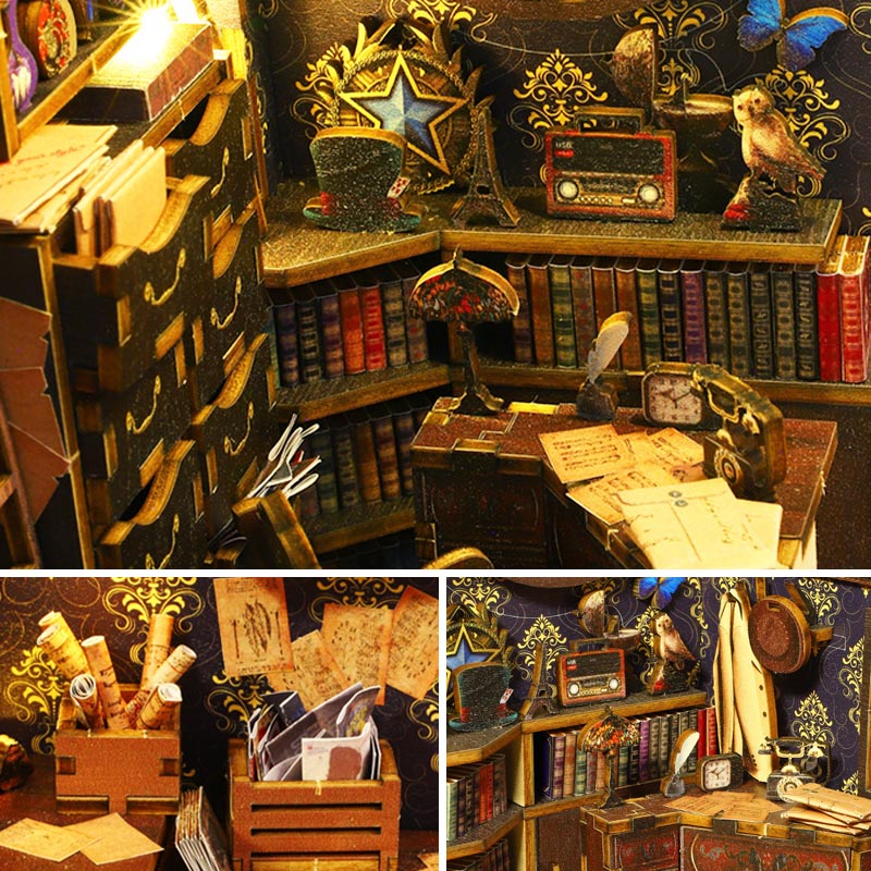 Detective Agency Office  | DIY Book Nook Miniature House Kit 3D Wooden Model DIY Gift Puzzle