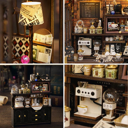 Classic Magic Coffee Shop | DIY Miniature House Kit 3D Wooden Model DIY Gift Puzzle