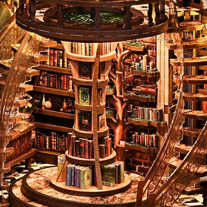 Wisdom Rings Bookstore | DIY Book Nook Miniature House Kit 3D Wooden Model DIY Gift Puzzle