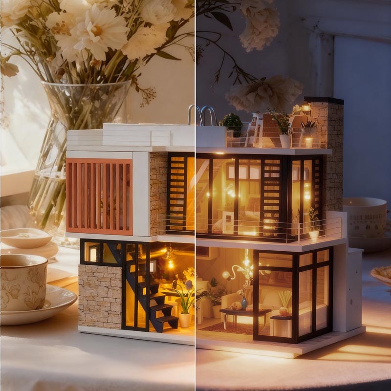 Two-story Vacation Villa | DIY Miniature House Kit 3D Wooden Model DIY Gift Puzzle