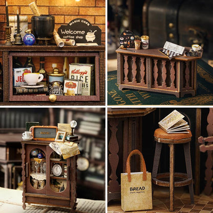 Classic Magic Coffee Shop | DIY Miniature House Kit 3D Wooden Model DIY Gift Puzzle
