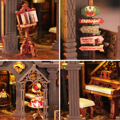 Coffee Bookstore | DIY  Miniature House Kit 3D Wooden Model DIY Gift Puzzle