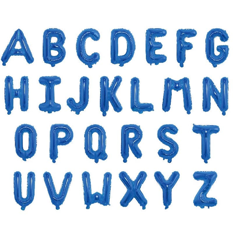 16 Inch foil alphabet letter balloons A-Z blue color for parties, wedding, engagement, anniversary,  graduation. birthday, baby shower