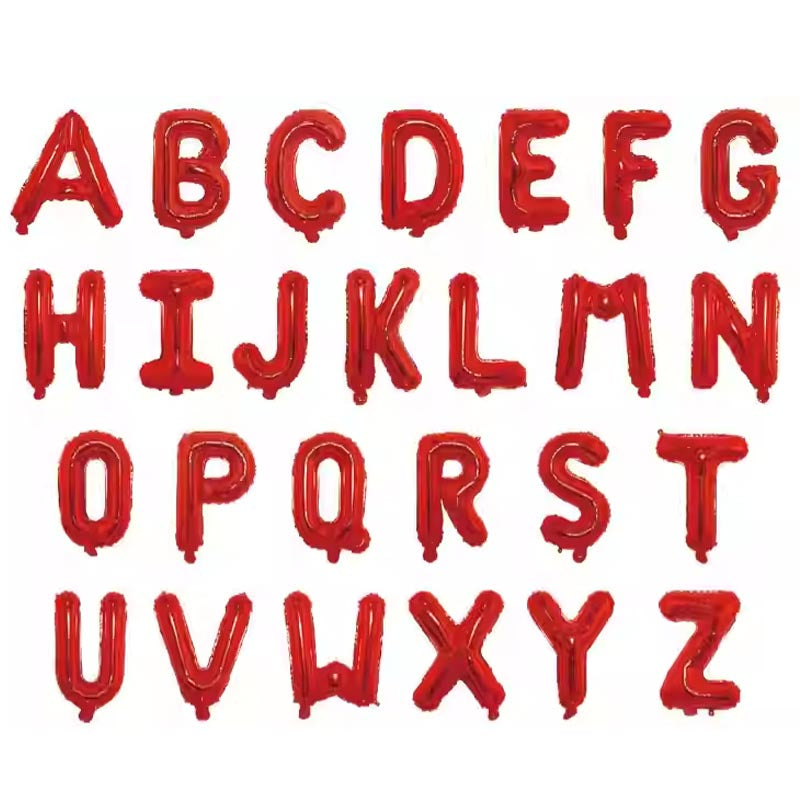 16 Inch foil alphabet letter balloons A-Z red color for parties, wedding, engagement, anniversary,  graduation. birthday, baby shower