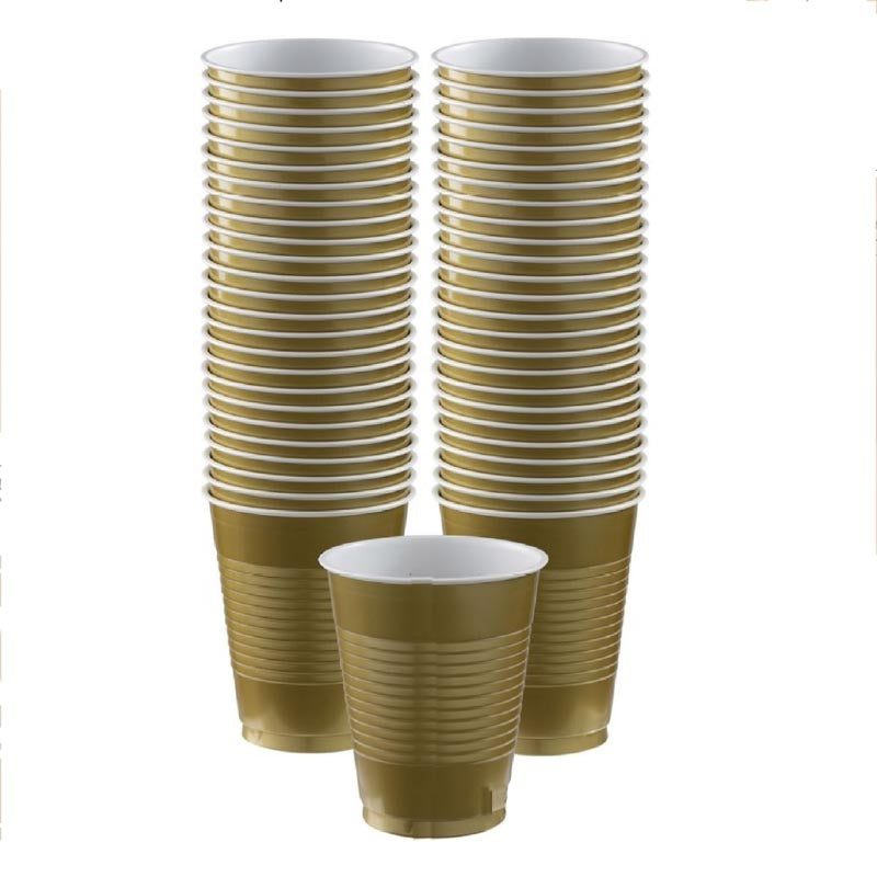 16oz gold colored party plastic cup for parties, colour theme parties. 