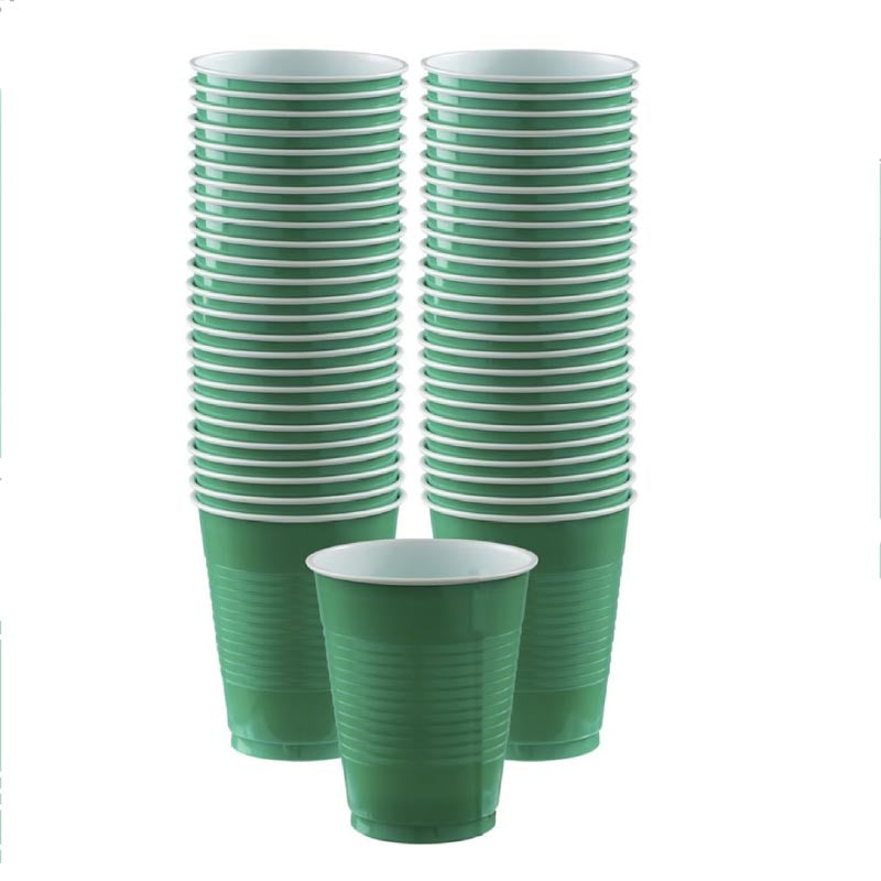 16oz green colored party plastic cup for parties, colour theme parties. 