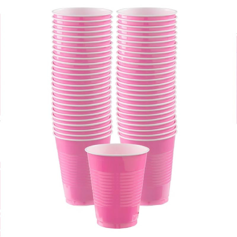 16oz hot pink colored party plastic cup for parties, colour theme parties. 