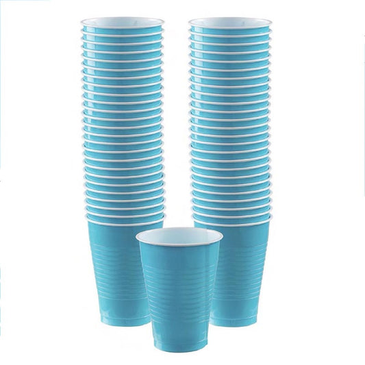 16oz lake blue colored party plastic cup for parties, colour theme parties. 