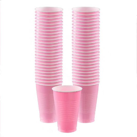 16oz pink colored party plastic cup for parties, colour theme parties. 