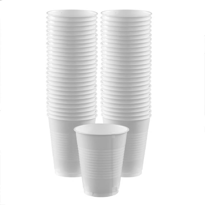 16oz plain white colored party plastic cup for parties, colour theme parties. 