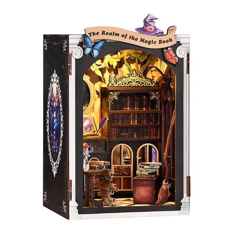 Realm of the Magic Book | DIY Book Nook Miniature House Kit 3D Wooden Model DIY Gift Puzzle