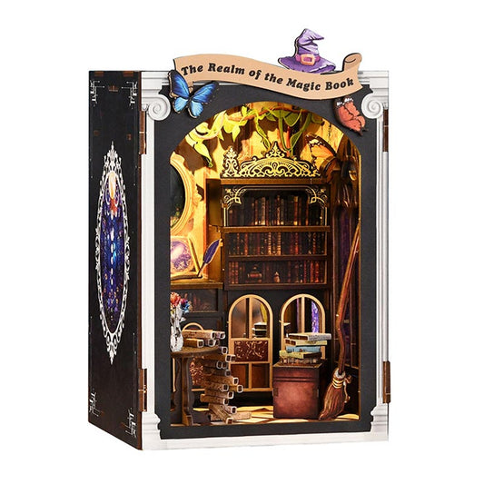 Realm of the Magic Book | DIY Book Nook Miniature House Kit 3D Wooden Model DIY Gift Puzzle