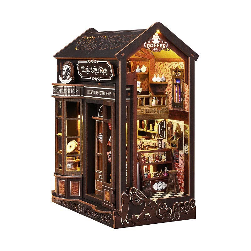 Magic Coffee Shop | DIY Book Nook Miniature House Kit 3D Wooden Model DIY Gift Puzzle