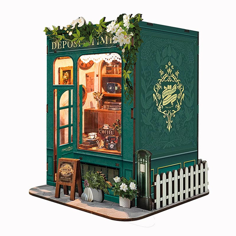 Vintage Vinyl Coffee Shop | DIY Book Nook Miniature House Kit 3D Wooden Model DIY Gift Puzzle