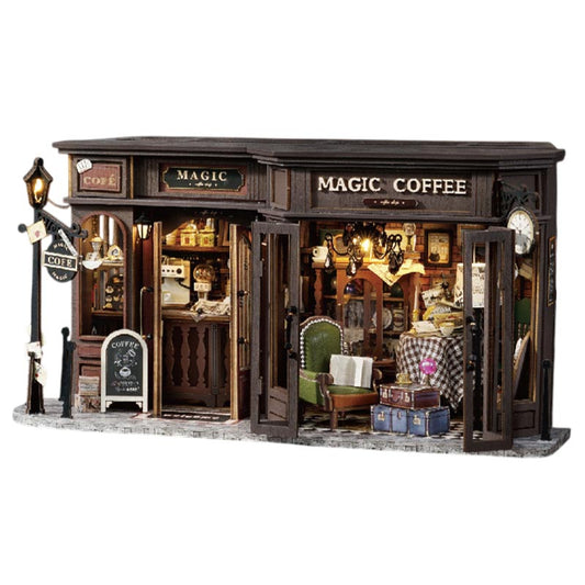 Classic Magic Coffee Shop | DIY Miniature House Kit 3D Wooden Model DIY Gift Puzzle