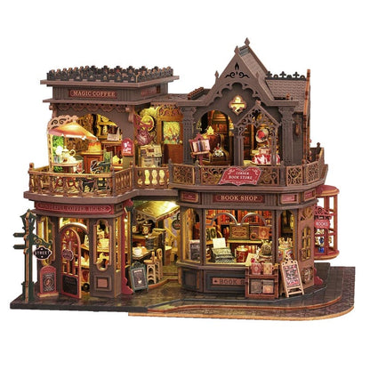 Coffee Bookstore | DIY  Miniature House Kit 3D Wooden Model DIY Gift Puzzle