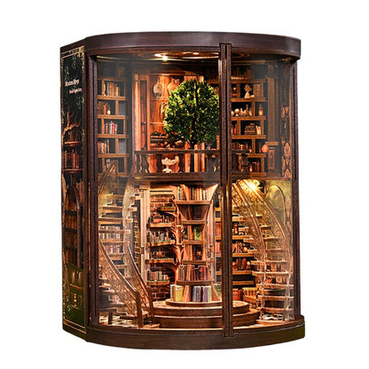 Wisdom Rings Bookstore | DIY Book Nook Miniature House Kit 3D Wooden Model DIY Gift Puzzle