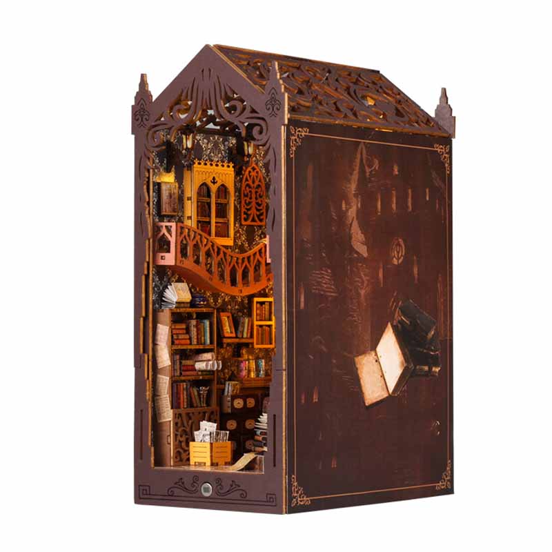 Magic Library | DIY Book Nook Miniature House Kit 3D Wooden Model DIY Gift Puzzle