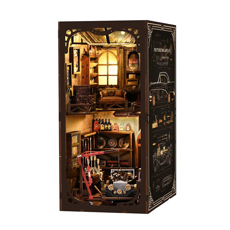Craftsmanship Repair Shop Vehicle Repair | DIY Book Nook Miniature House Kit 3D Wooden Model DIY Gift Puzzle