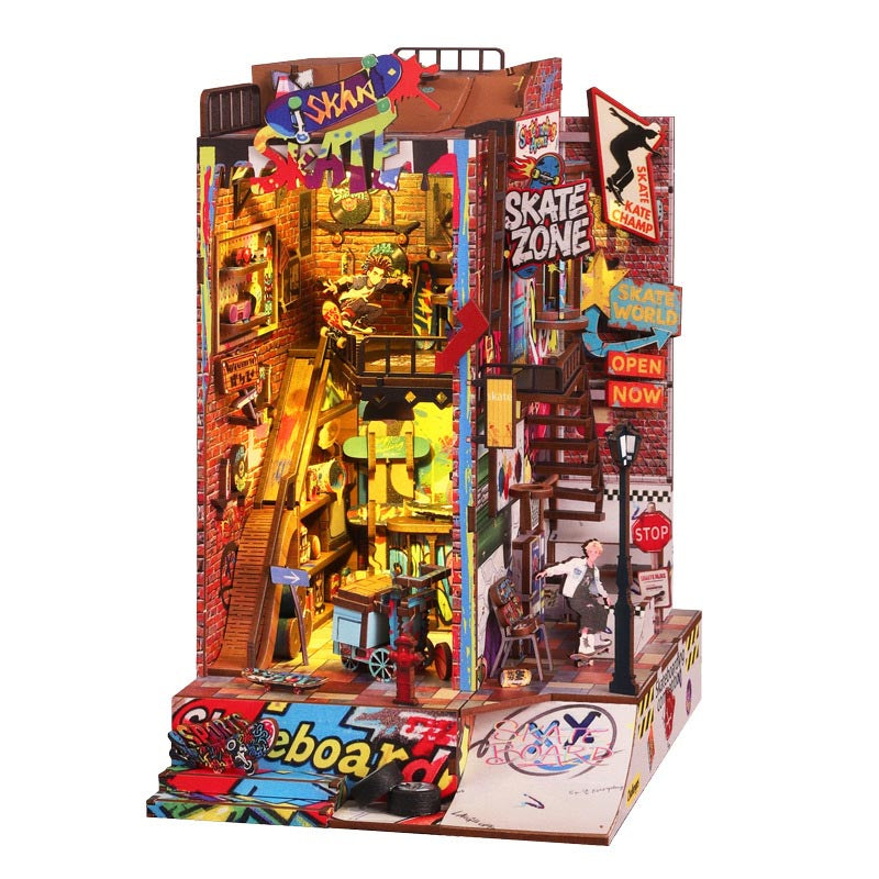 Skate Competition Skate Zone | DIY Book Nook Miniature House Kit 3D Wooden Model DIY Gift Puzzle