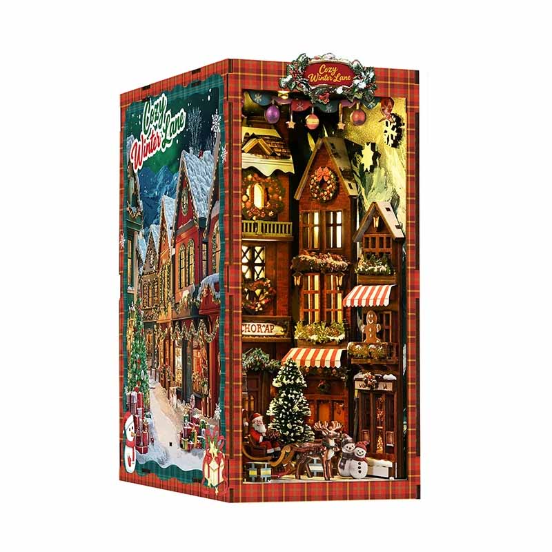 Christmas Street Corner | DIY Book Nook Miniature House Kit 3D Wooden Model DIY Gift Puzzle
