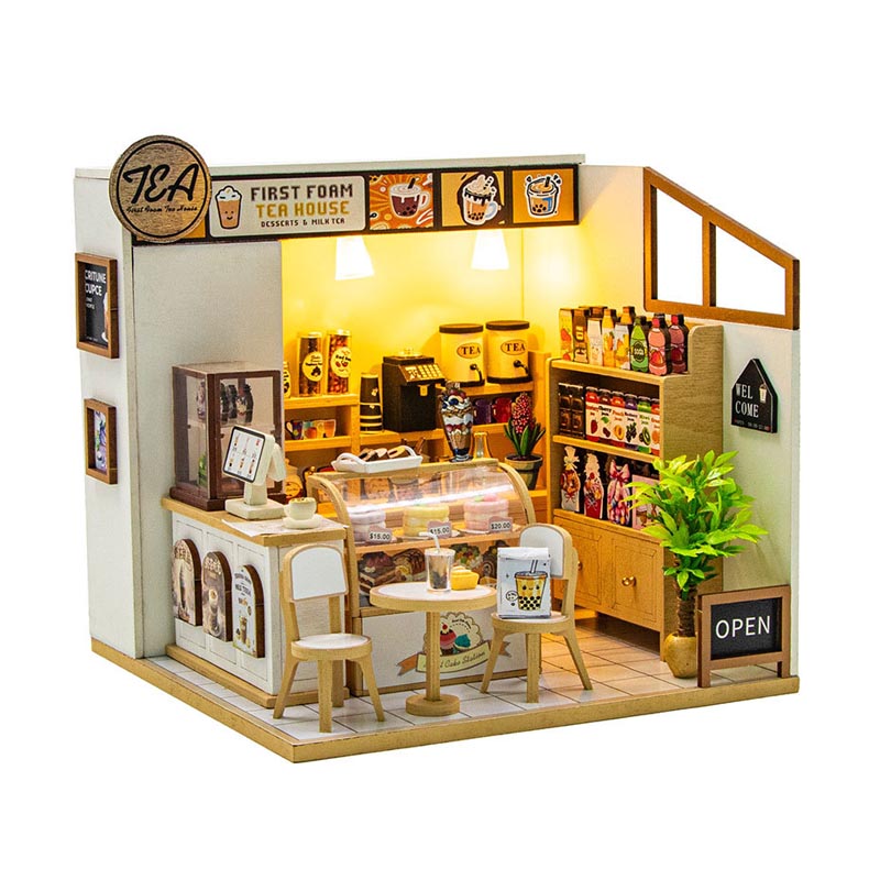 Bubble Tea Shop | DIY Book Nook Miniature House Kit 3D Wooden Model DIY Gift Puzzle