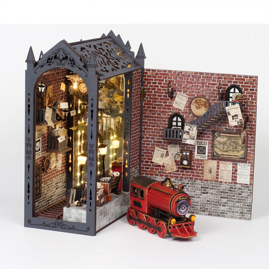 Train Station | DIY Book Nook Miniature House Kit 3D Wooden Model DIY Gift Puzzle
