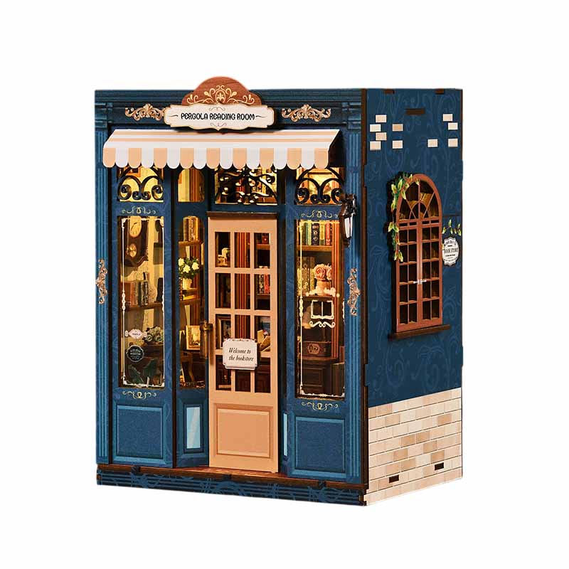 Pergola Book Store Reading Room | DIY Book Nook Miniature House Kit 3D Wooden Model DIY Gift Puzzle