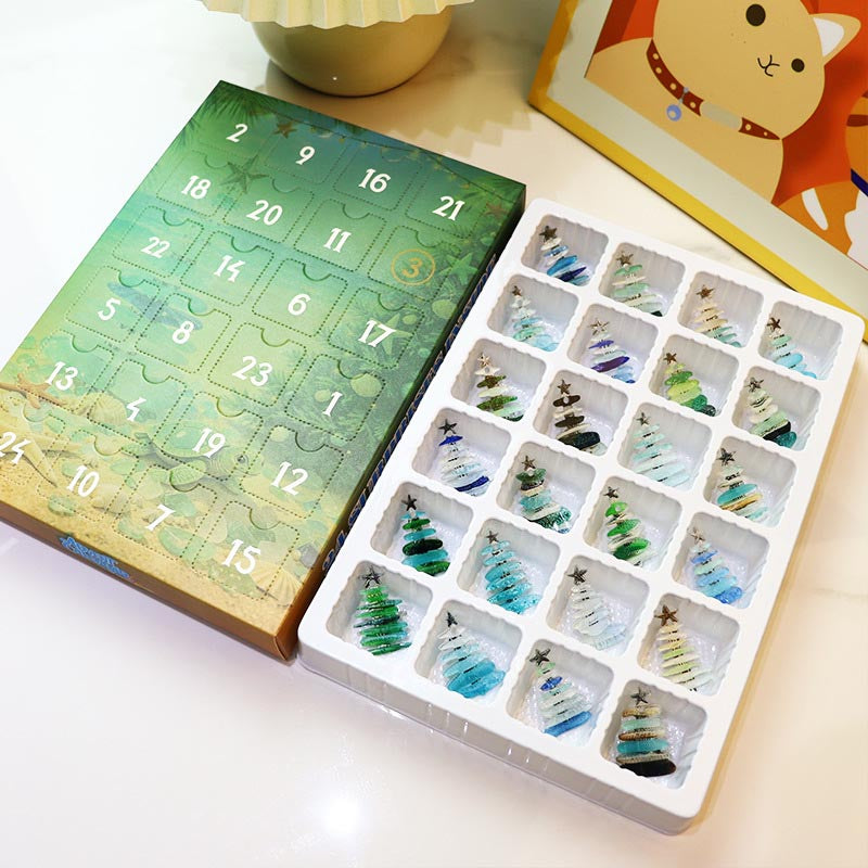 [Christmas 2026] Christmas Advent Calendar Blind Box Sea Glass Christmas Tree Hangings