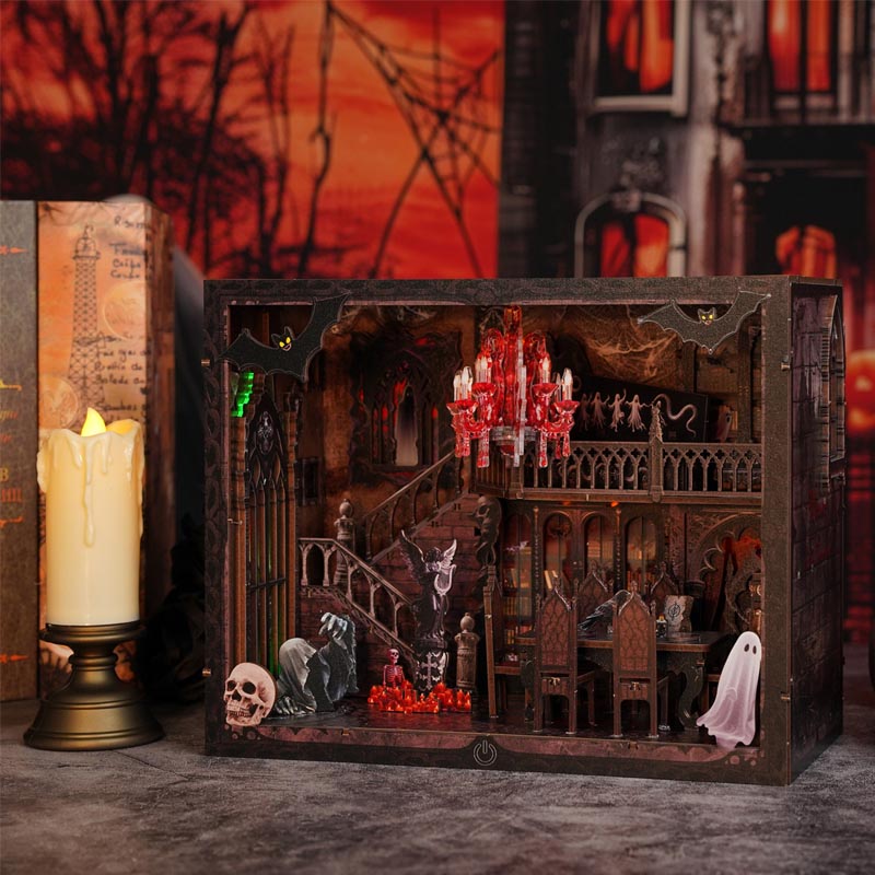 Dark Room Halloween | DIY Book Nook Miniature House Kit 3D Wooden Model DIY Gift Puzzle