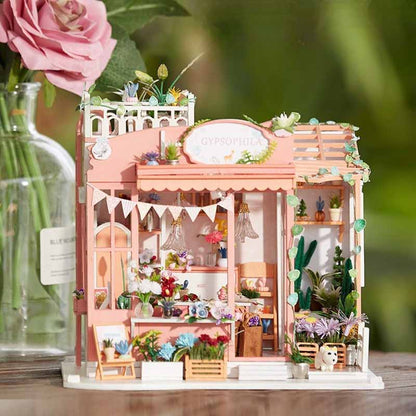 Flower Shop | DIY Miniature House Kit 3D Wooden Model DIY Gift Puzzle