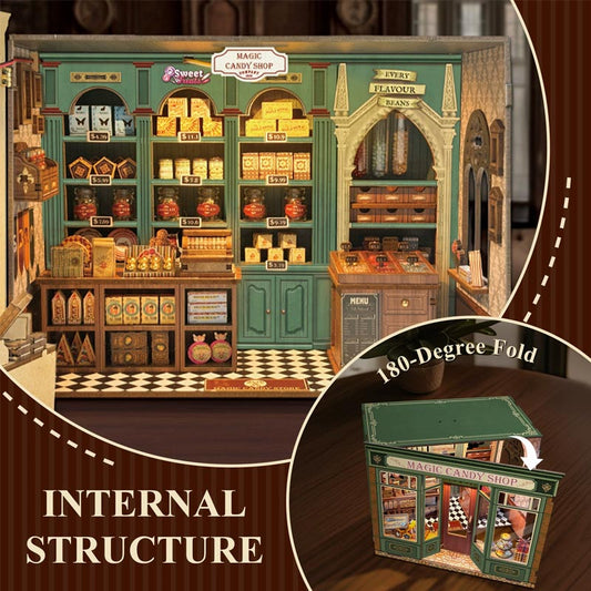 Magic Candy Shop | DIY Book Nook Miniature House Kit 3D Wooden Model DIY Gift Puzzle
