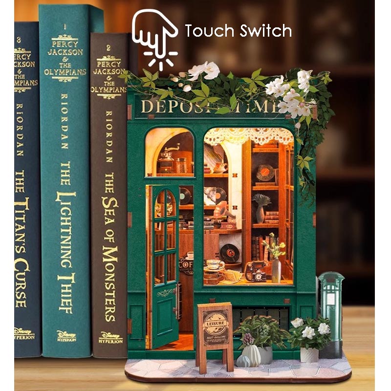 Vintage Vinyl Coffee Shop | DIY Book Nook Miniature House Kit 3D Wooden Model DIY Gift Puzzle