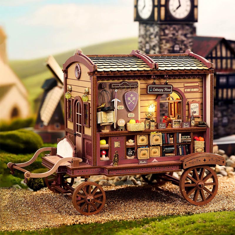 Merchant's Traveling Wagon | DIY Miniature House Kit 3D Wooden Model DIY Gift Puzzle