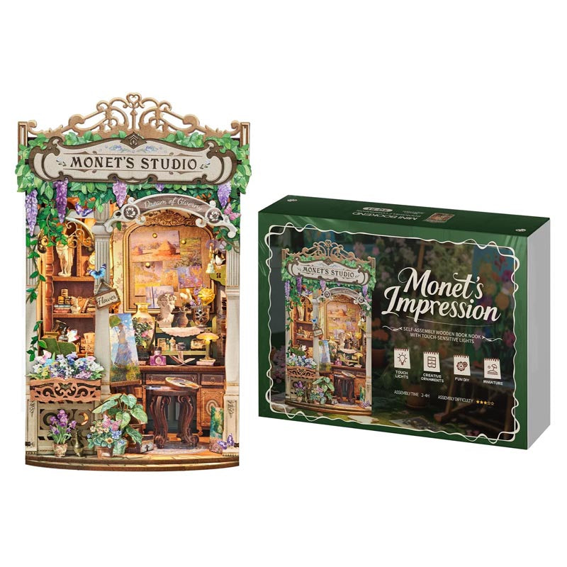 Monet's Impression | DIY Book Nook Miniature House Kit 3D Wooden Model DIY Gift Puzzle