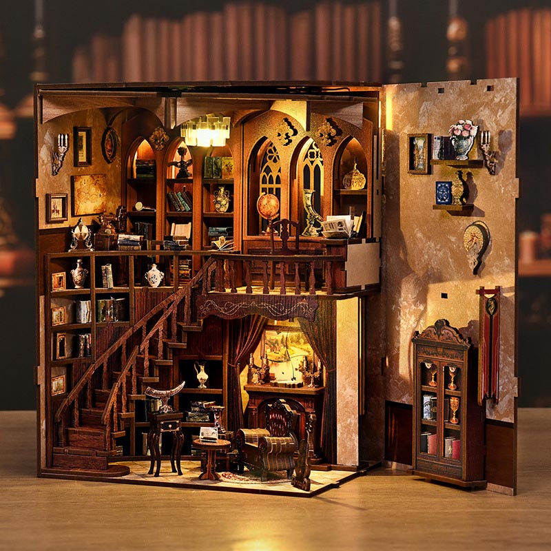 Ancient Rhyme Library | DIY Book Nook Miniature House Kit 3D Wooden Model DIY Gift Puzzle