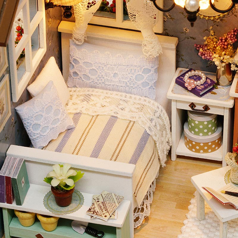 Cozy Bedroom | DIY Miniature House Kit 3D Wooden Model DIY Gift Puzzle