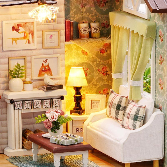 Cozy Sitting Room | DIY Miniature House Kit 3D Wooden Model DIY Gift Puzzle