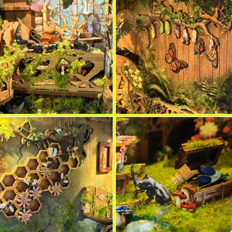 Insect Story | DIY Book Nook Miniature House Kit 3D Wooden Model DIY Gift Puzzle