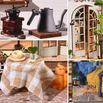 Coffee Garden | DIY Book Nook Miniature House Kit 3D Wooden Model DIY Gift Puzzle