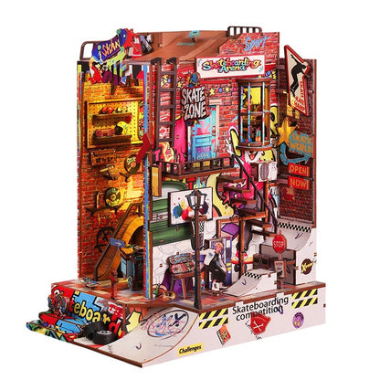 Skate Competition Skate Zone | DIY Book Nook Miniature House Kit 3D Wooden Model DIY Gift Puzzle