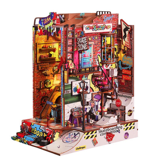 Skate Competition Skate Zone | DIY Book Nook Miniature House Kit 3D Wooden Model DIY Gift Puzzle