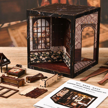 Four Sides European Melody Musical Instrument Box | DIY Book Nook Miniature House Kit 3D Wooden Model DIY Gift Puzzle