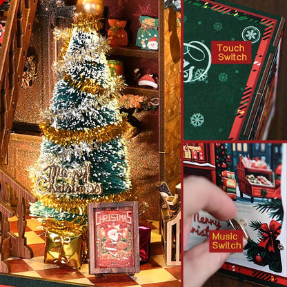 Christmas Musical Shop | DIY Book Nook Miniature House Kit 3D Wooden Model DIY Gift Puzzle