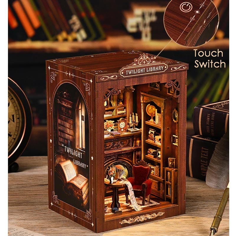 Twilight Library | DIY Book Nook Miniature House Kit 3D Wooden Model DIY Gift Puzzle