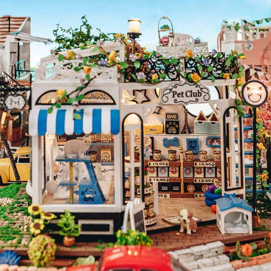 Pet Club Pet Shop | DIY Miniature House Kit 3D Wooden Model DIY Gift Puzzle