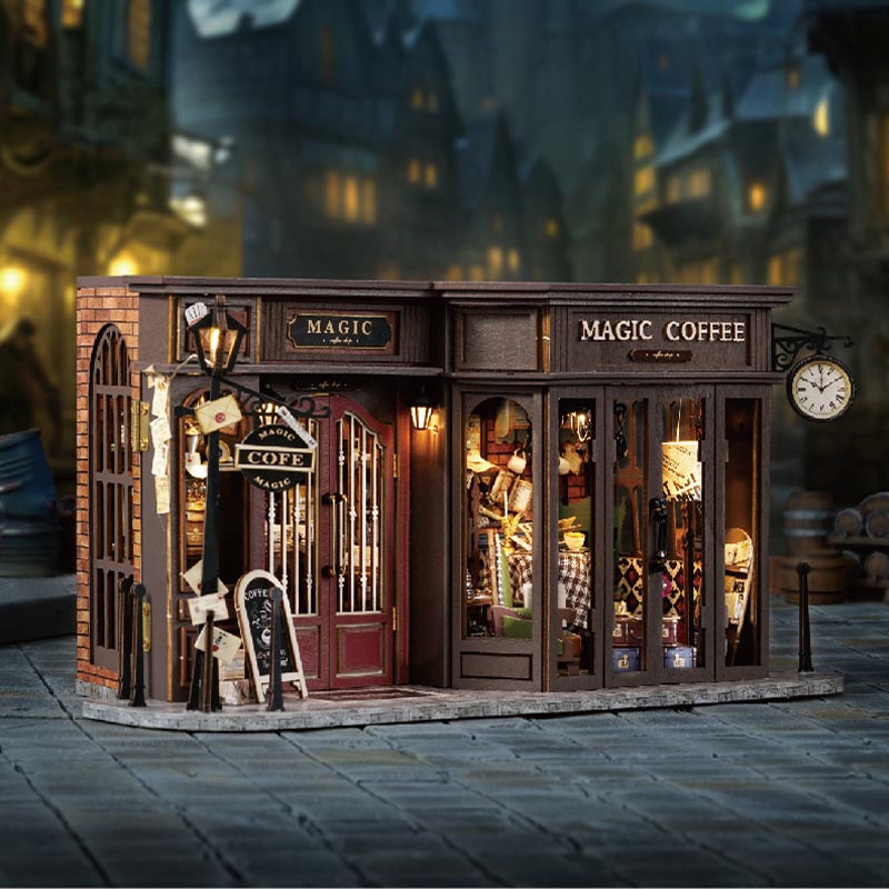 Classic Magic Coffee Shop | DIY Miniature House Kit 3D Wooden Model DIY Gift Puzzle